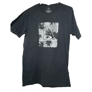 𝅺Oakley Shirt Adult Small Black White Graphic Cotton Short Sleeve Casual